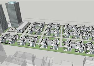 某现代风格商业综合体建筑设计SU(草图大师)模型（2）