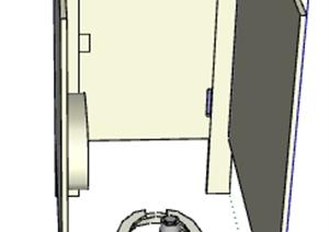 一个洗手间小隔间设计SU(草图大师)模型素材