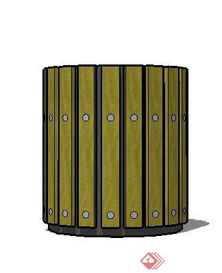 一个现代风格垃圾桶SU设计模型素材(1)