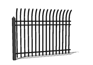 某现代风格园林栏杆围墙设计SU(草图大师)模型