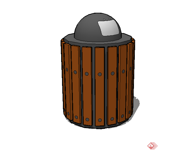 某现代风格垃圾桶设计SU模型(1)