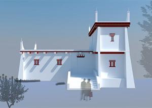 某藏族民居建筑设计方案SU(草图大师)模型