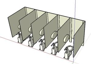 设计素材之厨卫设施公厕设计方案SU(草图大师)模型