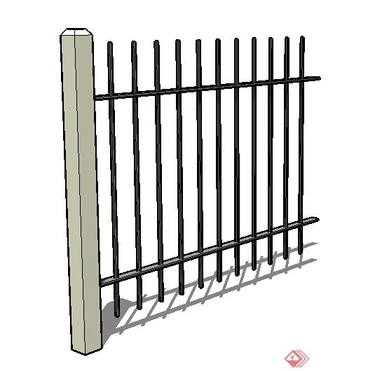 园林景观之栏杆围墙设计该方案su模型(1)