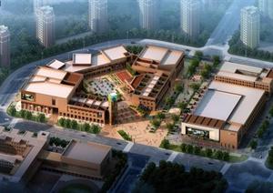 天津某现代风格商业中心建筑设计详细方案