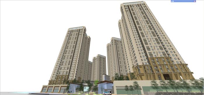 重庆某居住区建筑规划设计方案SU精模型4