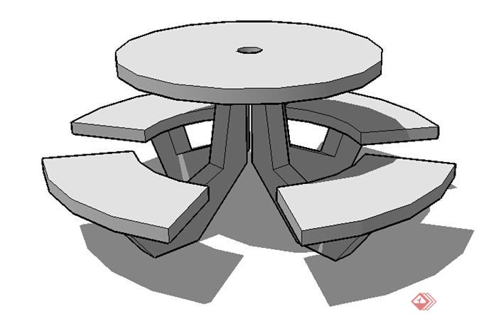 园林景观之坐凳设计该方案su模型3(1)