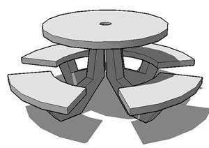 园林景观之坐凳设计该方案SU(草图大师)模型3