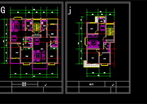 某现代风格居住楼几种户型方案CAD图纸