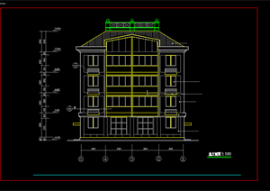 某现代风格私立住宅楼建筑方案设计CAD图纸