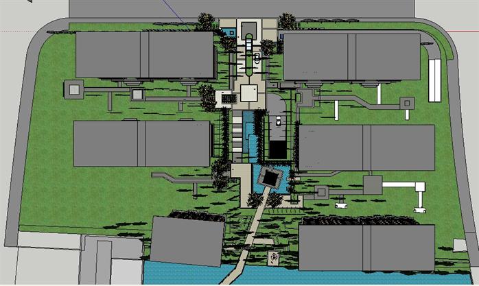 宁波雪鹭园现代建筑与景观方案SU精致模型(2)