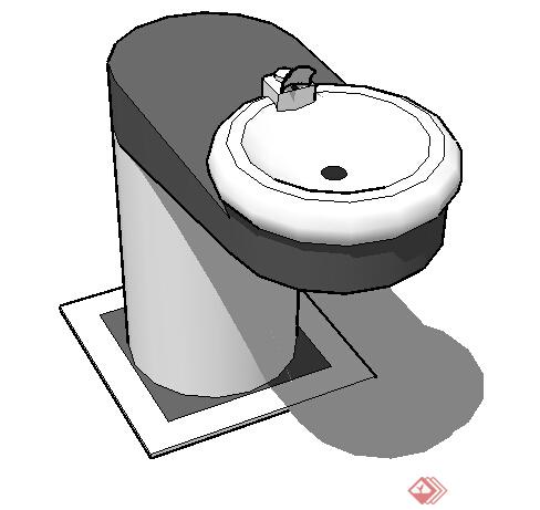 设计素材之厨卫设施洗手池设计素材su模型2(1)
