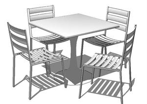一套现代风格桌椅SU(草图大师)模型素材