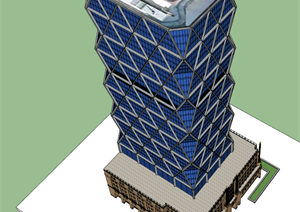 某超现代风格商业建筑方案设计SU(草图大师)模型