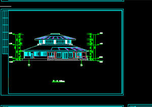 某现代风格中餐厅餐饮楼建筑方案设计CAD图纸