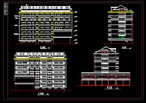 某现代六层商住楼建筑设计方案（dwg格式）