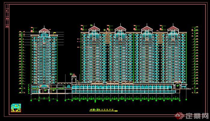 深圳某现代高层商住建筑设计施工图方案（dwg格式）(1)