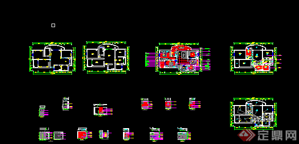 某现代风格建筑方案户型图设计CAD图纸(4)