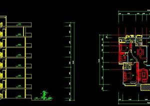 某跃层式住宅楼建筑设计户型平面图