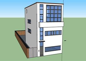 某现代风格别墅建筑方案设计方案SU(草图大师)模型
