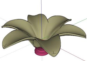 一个木兰花形花钵设计的SU(草图大师)模型