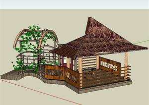 园林景观之景亭设计方案SU(草图大师)模型