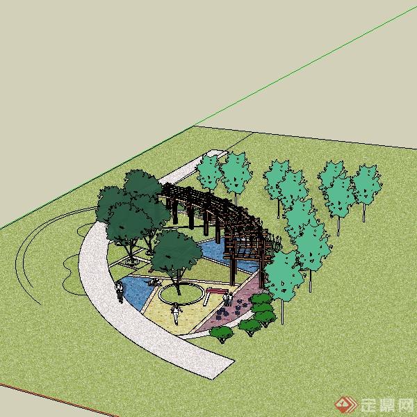 园林景观之公园局部景点设计方案su模型（1）