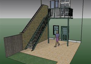 建筑设计之现代楼梯设计素材SU(草图大师)模型
