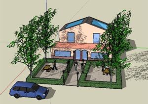 某住宅以及室外景观设计SU(草图大师)模型