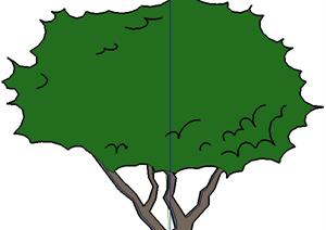 一株园林景观树木SU(草图大师)模型素材（5）