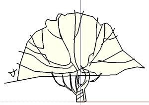 某现代风格园林植物粗略高大灌木SU(草图大师)模型素材