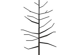 一棵树架的景观植物设计SU(草图大师)模型3