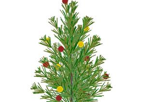 一棵圣诞树的景观植物设计SU(草图大师)模型