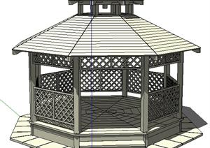 园林景观之大型八角亭子设计方案SU(草图大师)模型