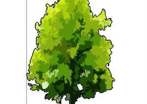 一个2D手绘树木SU(草图大师)模型素材
