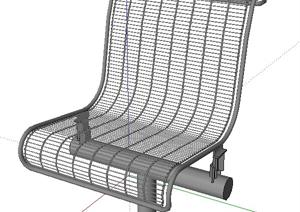 一个室外单人铁椅SU(草图大师)模型素材