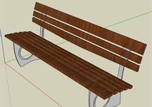 一个两脚钢木椅设计的SU(草图大师)模型