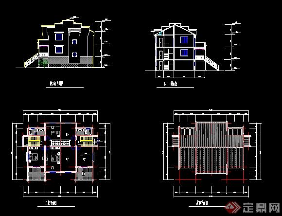 两套某新农村自建多层别墅的建筑设计方案图(4)