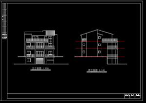 某新农村多层欧式别墅建筑设计施工图方案5（dwg格式）