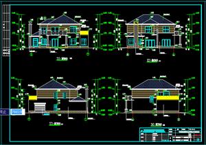 某新农村多层欧式别墅建筑设计施工图方案7（dwg格式）