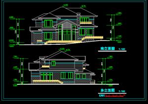 某新农村多层欧式别墅建筑设计方案CAD施工图（dwg格式）