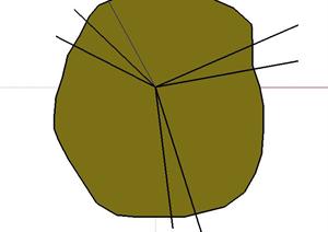 一个素描线平面植物SU(草图大师)素材