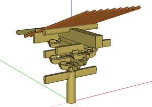 建筑设计之中式构件斗拱设计方案SU(草图大师)模型