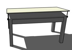 一张桌子设计的SU(草图大师)模型