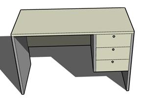 一张办公桌设计的SU(草图大师)模型