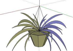 一个盆栽植物SU(草图大师)模型素材