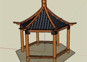 园林景观之景亭古典中式亭子设计方案SU(草图大师)模型1
