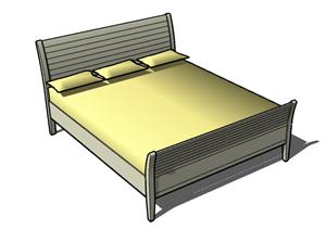 一张三人床设计的SU(草图大师)模型