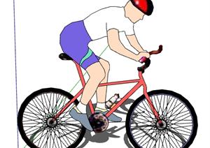 一个人骑自行车设计的SU(草图大师)模型