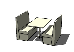 某现代风格家具陈列桌凳4人餐桌椅SU(草图大师)模型素材